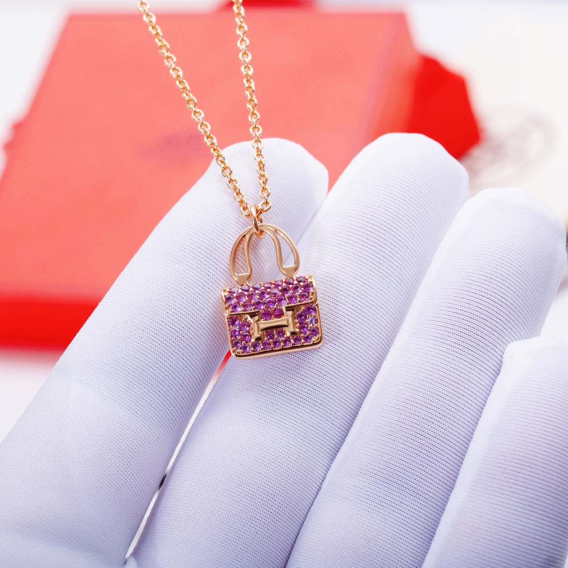 [Vintora]CONSTANCE PEDANT PURPLE DIAMOND NECKLACE