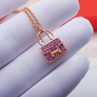[Vintora]CONSTANCE PEDANT PURPLE DIAMOND NECKLACE