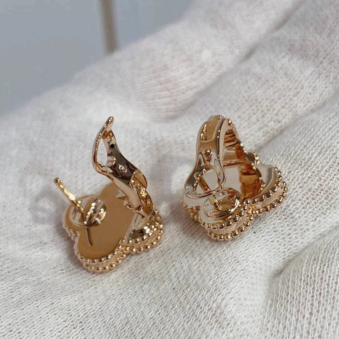 [Vintora]CLOVER MEDIUM 1 MOTIFS CARNELIAN  DIAMOND earrings