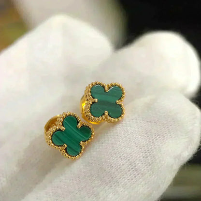 [Vintora]CLOVER MINI 9.5MM MALACHITE  EARRINGS