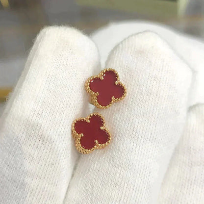 [Vintora]CLOVER MINI 9.5MM CARNELIAN EARRINGS