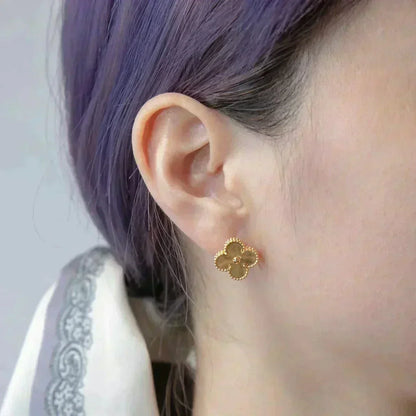 [Vintora]CLOVER MEDIUM 1 MOTIFS LASER EARRINGS