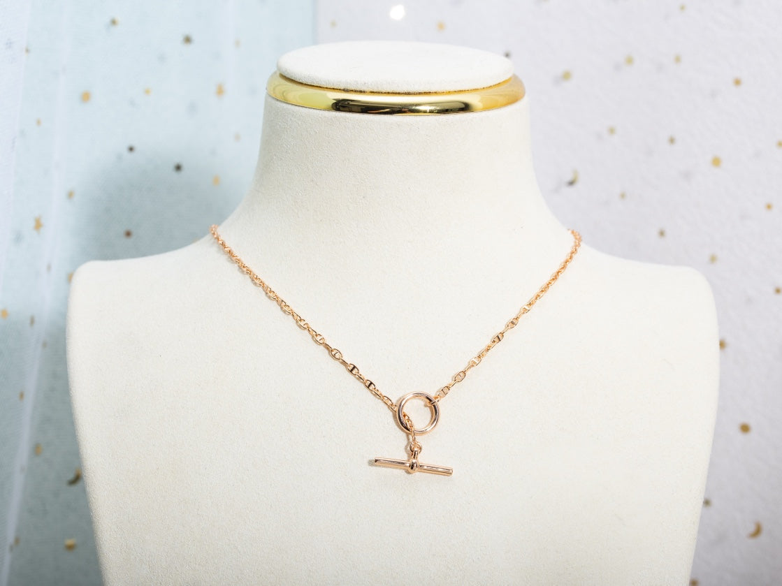 [Vintora]ECHAPPEE NECKLACE PINK GOLD