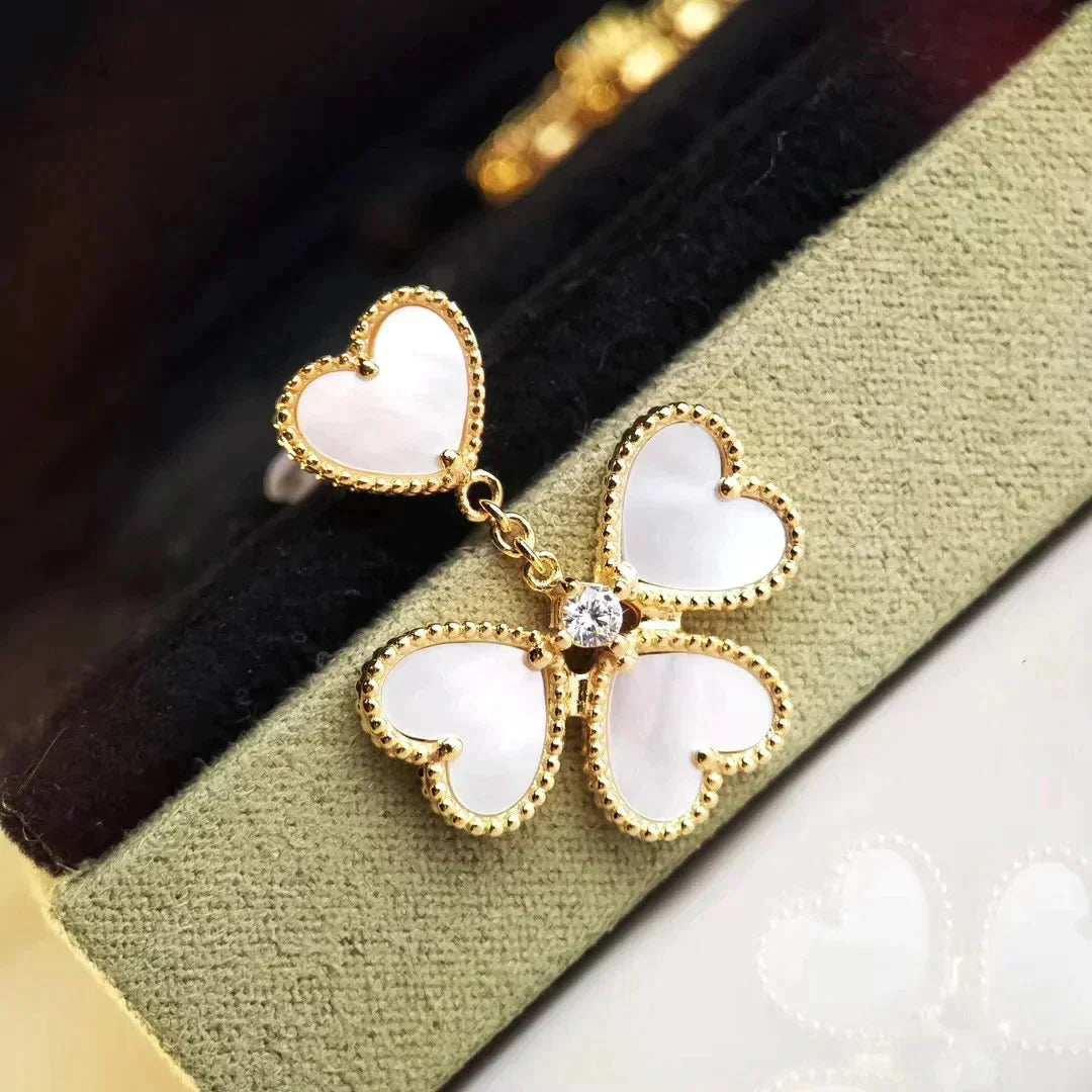[Vintora]CLOVER SWEET WHITE MOP EARRINGS