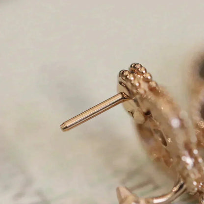 [Vintora]CLOVER MEDIUM 1 MOTIFS FUll DIAMOND EARRINGS
