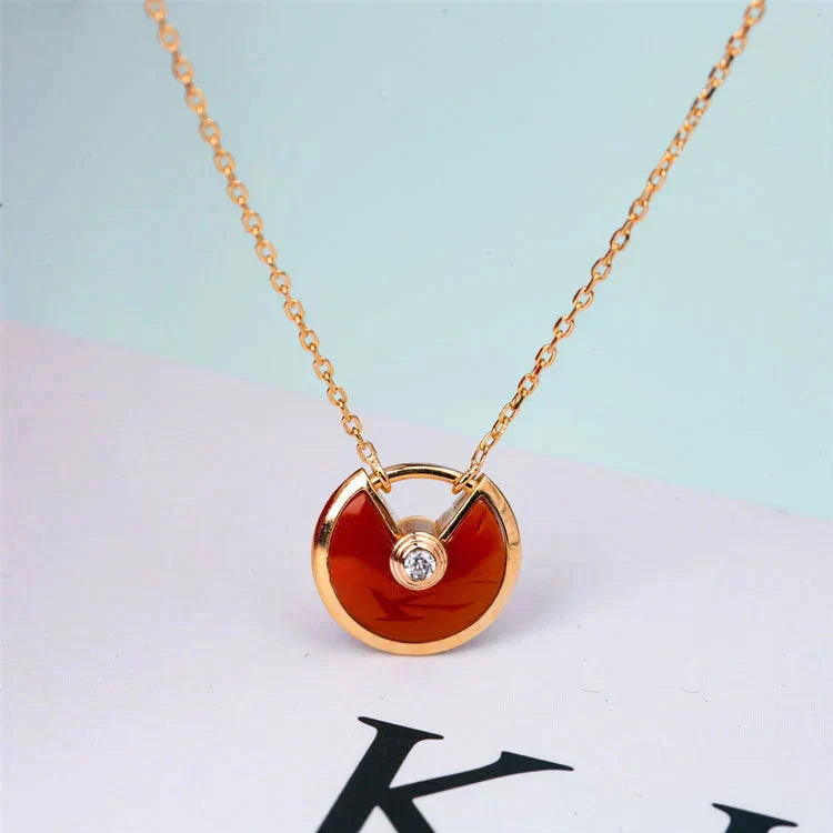 [Vintora]AMULETTE GOLD CARNELIAN ONYX NECKLACE