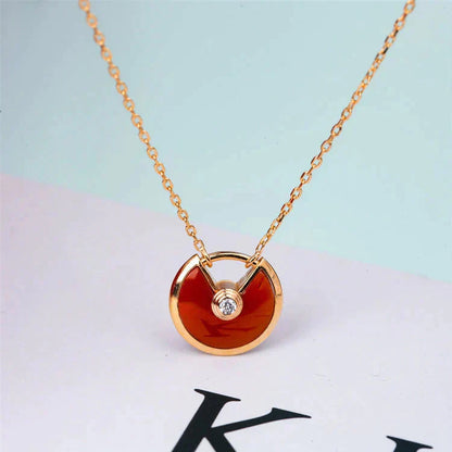 [Vintora]AMULETTE GOLD CARNELIAN ONYX NECKLACE