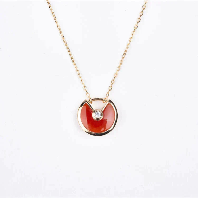 [Vintora]AMULETTE GOLD CARNELIAN ONYX NECKLACE