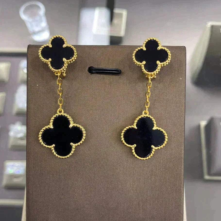 [Vintora]CLOVER 2 MOTIFS  EARRINGS (MULTIPLE CHOICESC