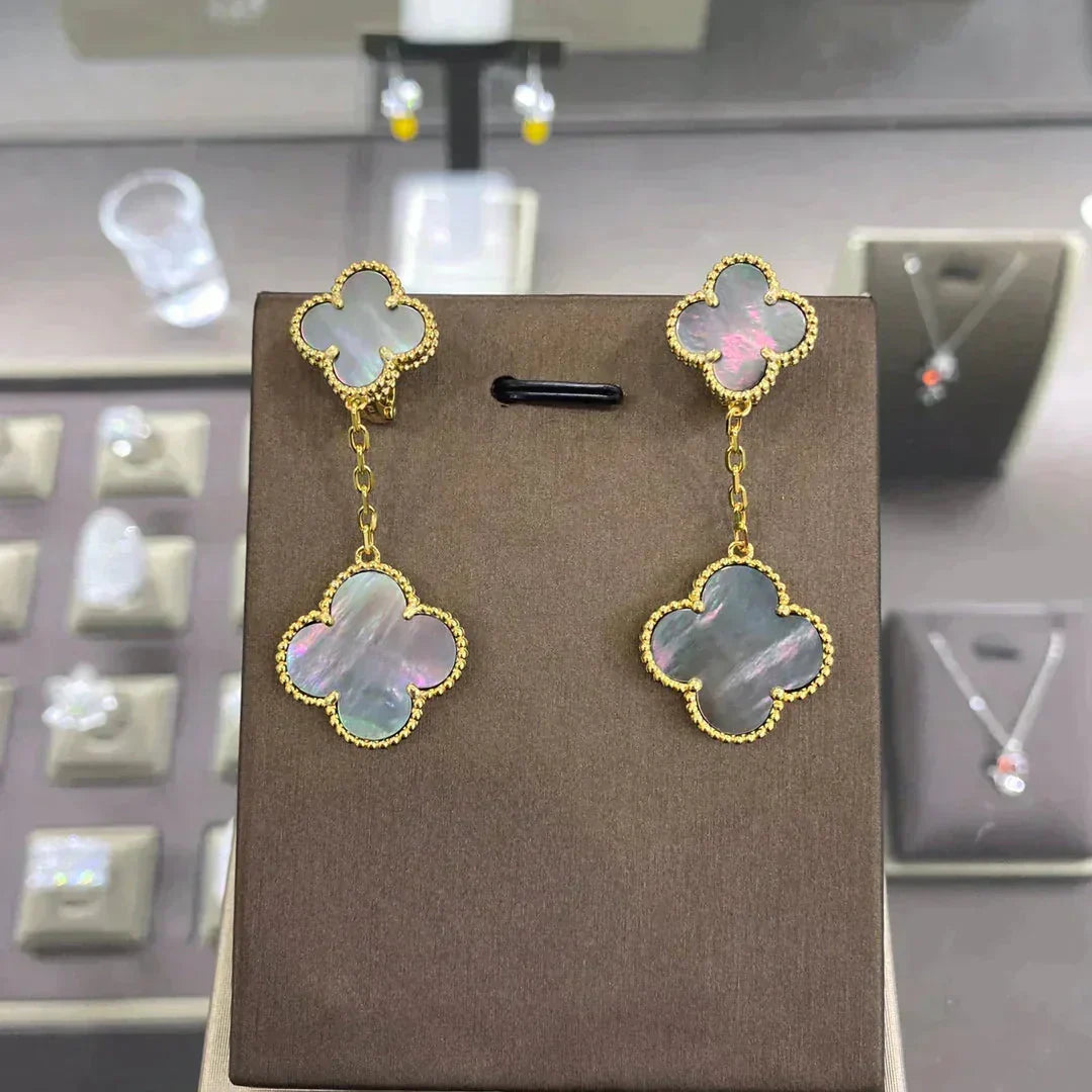 [Vintora]CLOVER 2 MOTIFS  EARRINGS (MULTIPLE CHOICESC