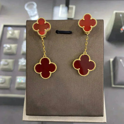 [Vintora]CLOVER 2 MOTIFS  EARRINGS (MULTIPLE CHOICESC