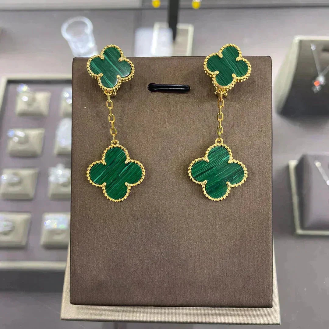 [Vintora]CLOVER 2 MOTIFS  EARRINGS (MULTIPLE CHOICESC