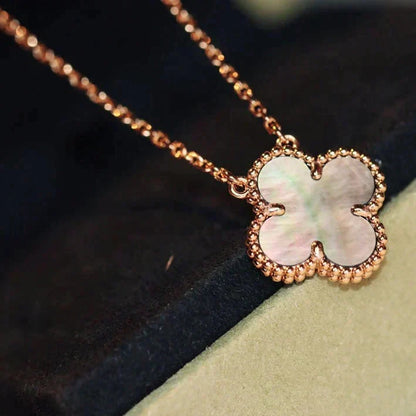 [Vintora]CLOVER 15MM  GRAY MOTHER OF PEARL NECKLACE