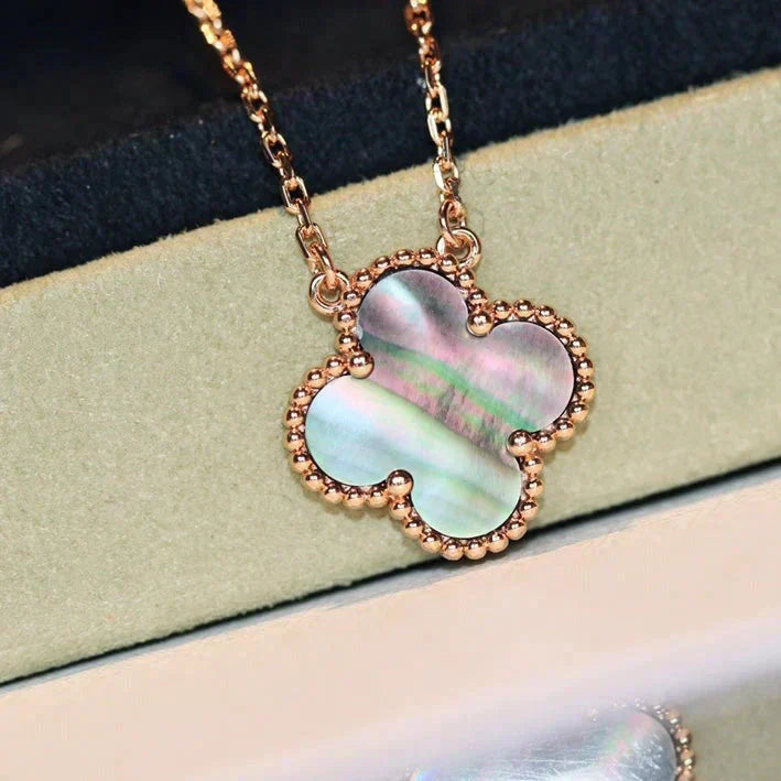 [Vintora]CLOVER 15MM  GRAY MOTHER OF PEARL NECKLACE