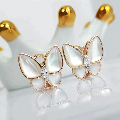 [Vintora]BUTTERFLY MOP DIAMOND EARRINGS