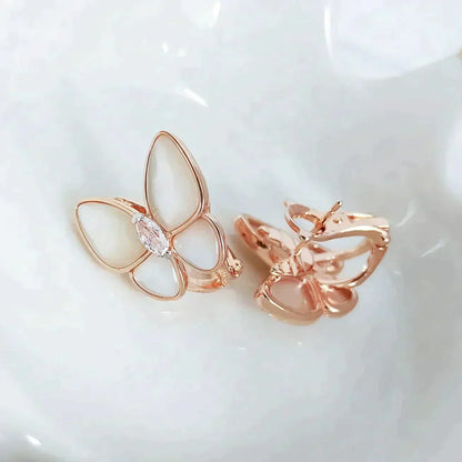 [Vintora]BUTTERFLY MOP DIAMOND EARRINGS
