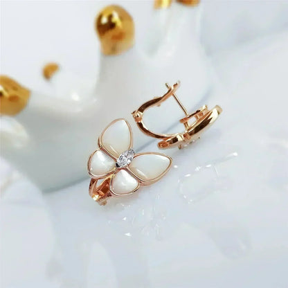 [Vintora]BUTTERFLY MOP DIAMOND EARRINGS