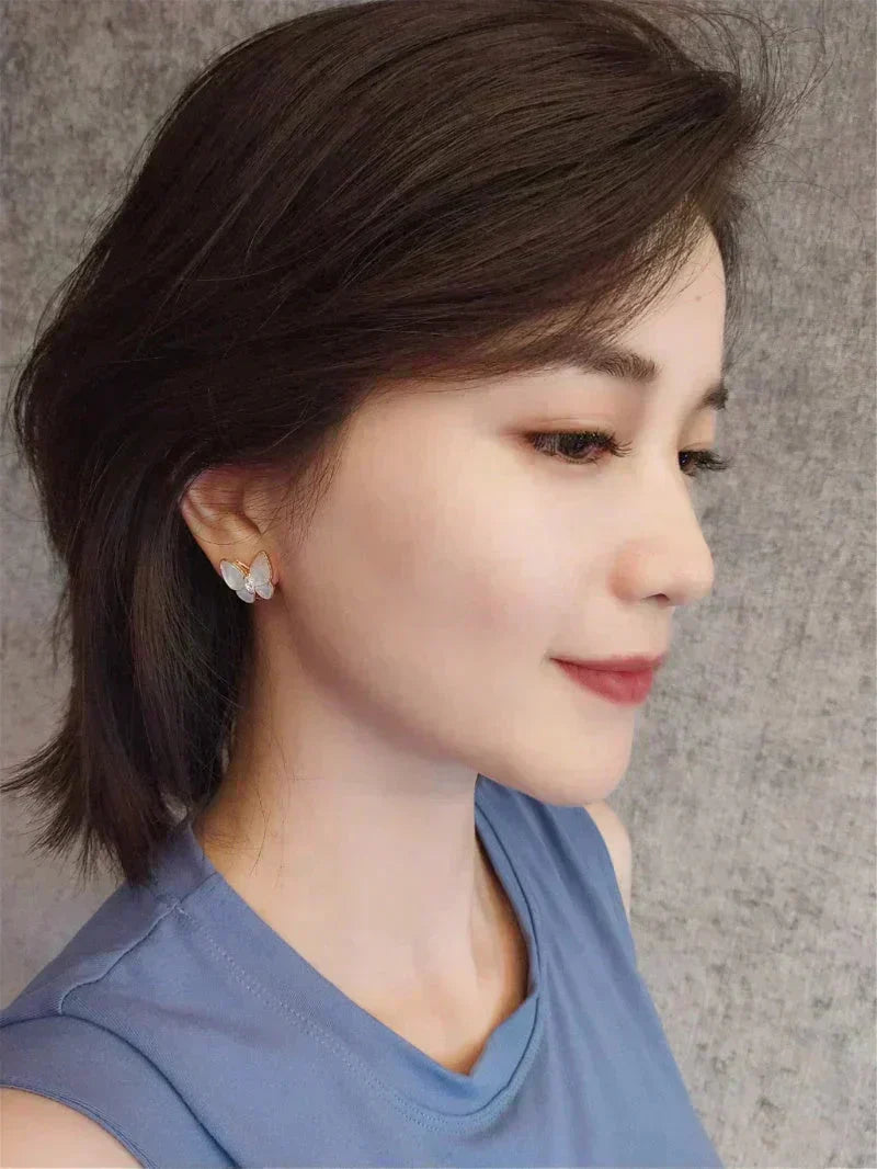 [Vintora]BUTTERFLY MOP DIAMOND EARRINGS
