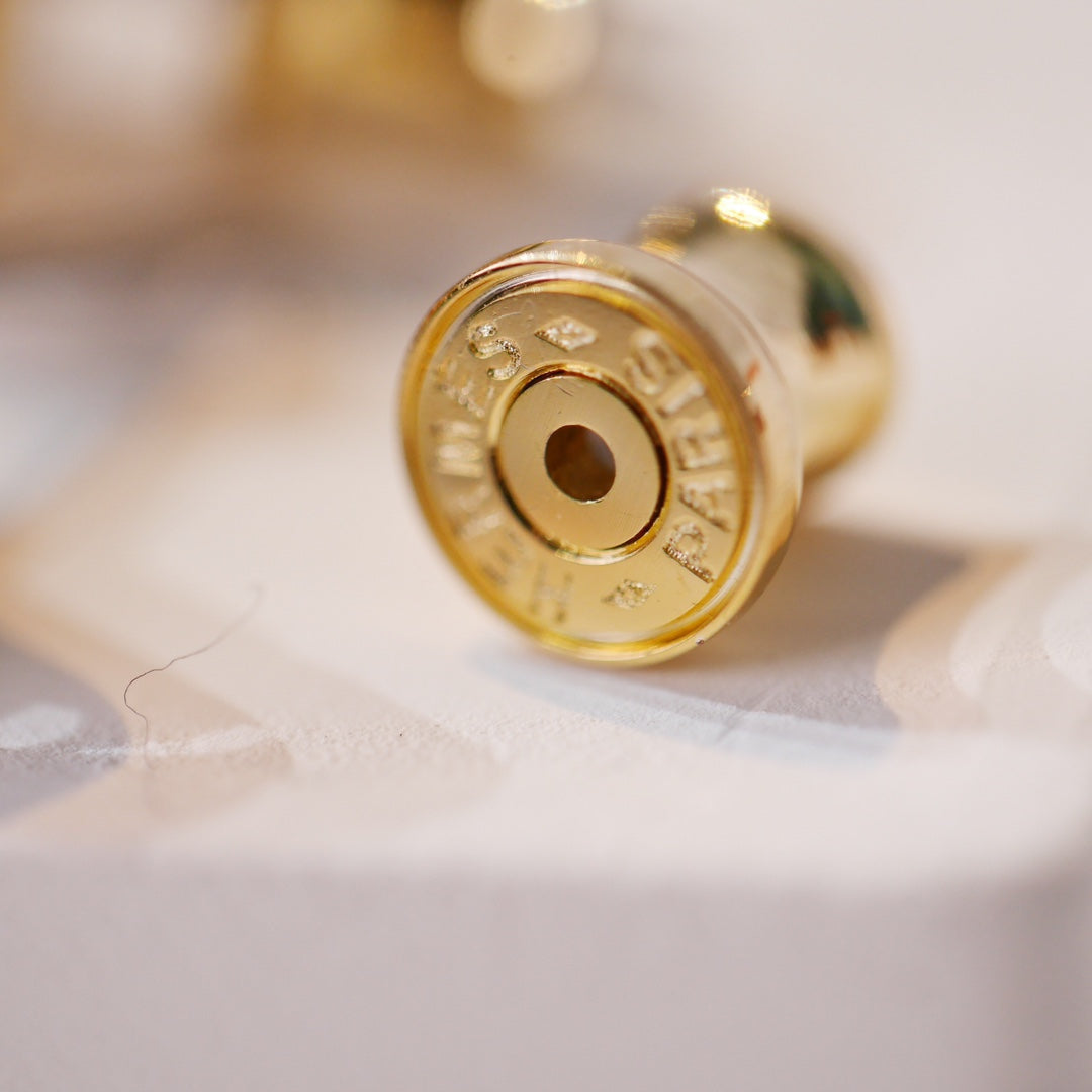 [Vintora]MINI POP H GOLD EARRINGS GREY