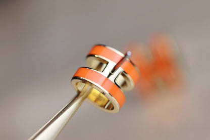 [Vintora]MINI POP H EARRINGS ORANGE