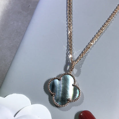 [Vintora]CLOVER 25MM GOLD DARK MOP BIG CLOVER NECKLACE