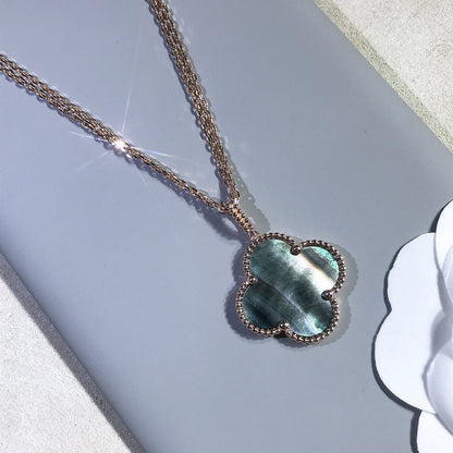 [Vintora]CLOVER 25MM GOLD DARK MOP BIG CLOVER NECKLACE