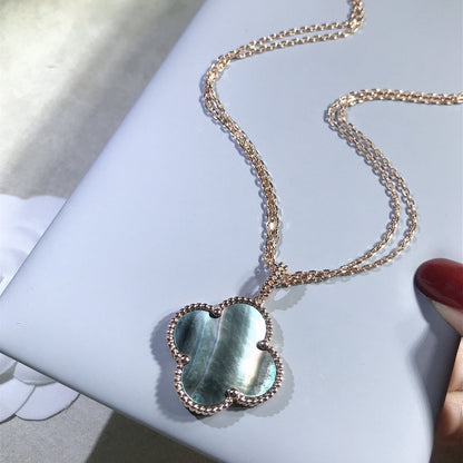 [Vintora]CLOVER 25MM GOLD DARK MOP BIG CLOVER NECKLACE