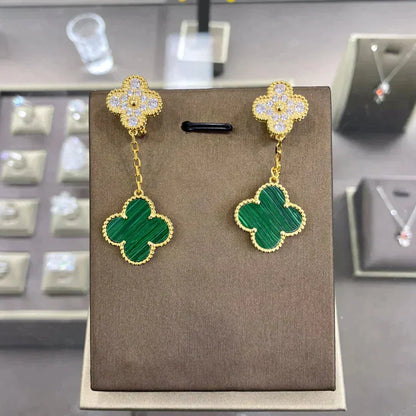 [Vintora]CLOVER  2 MOTIFS  DIAMOND  EARRINGS (MULTIPLE CHOICESç´