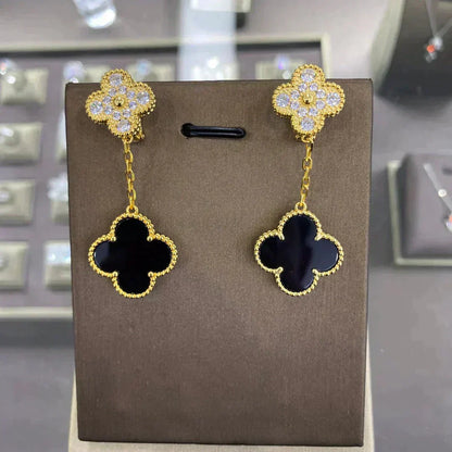 [Vintora]CLOVER  2 MOTIFS  DIAMOND  EARRINGS (MULTIPLE CHOICESç´