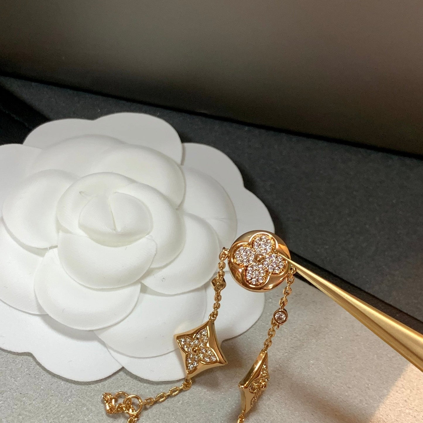 [Vintora]STAR AND SUN 4 MOTIFS GOLD DIAMONDS BRACELET