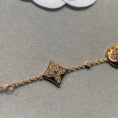 [Vintora]STAR AND SUN 4 MOTIFS GOLD DIAMONDS BRACELET