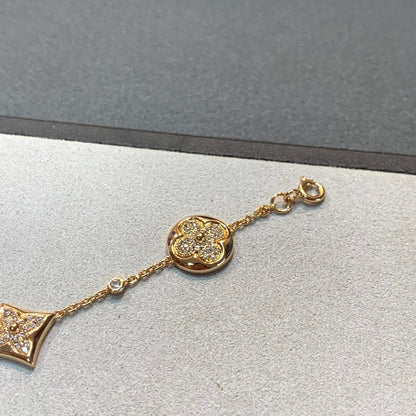 [Vintora]STAR AND SUN 4 MOTIFS GOLD DIAMONDS BRACELET