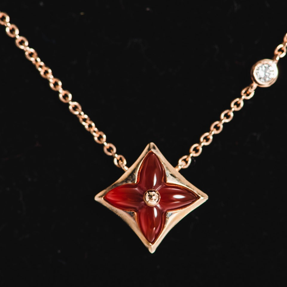 [Vintora]STAR NECKLACE PINK GOLD 1 DIAMOND
