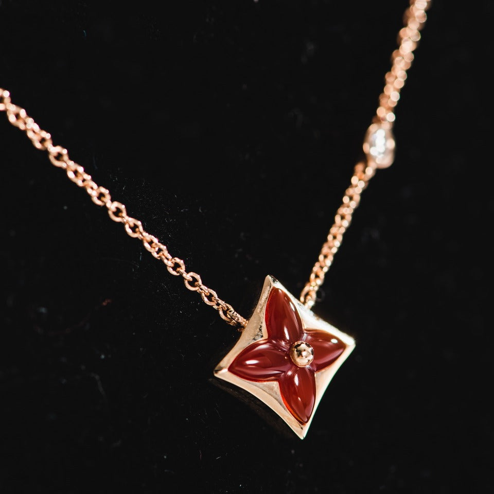 [Vintora]STAR NECKLACE PINK GOLD 1 DIAMOND