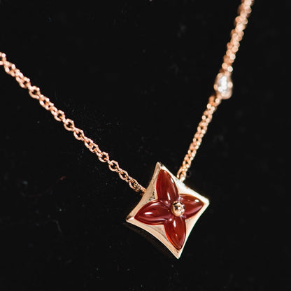 [Vintora]STAR NECKLACE PINK GOLD 1 DIAMOND