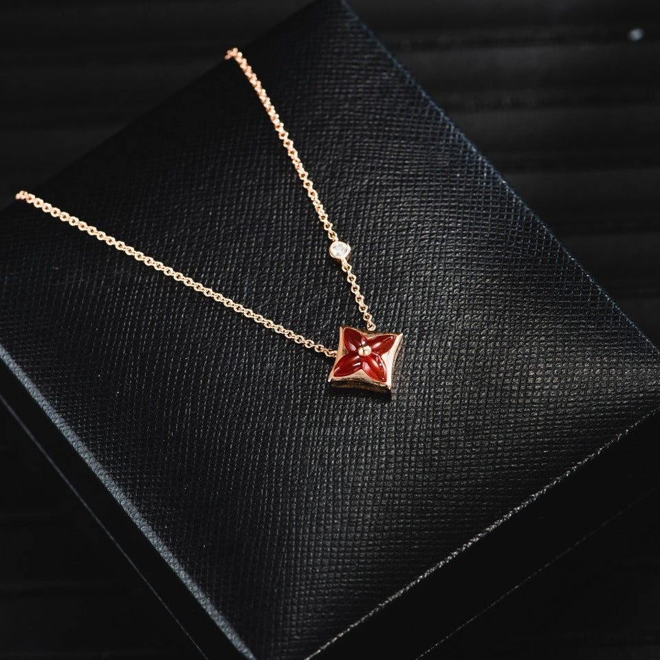 [Vintora]STAR NECKLACE PINK GOLD 1 DIAMOND