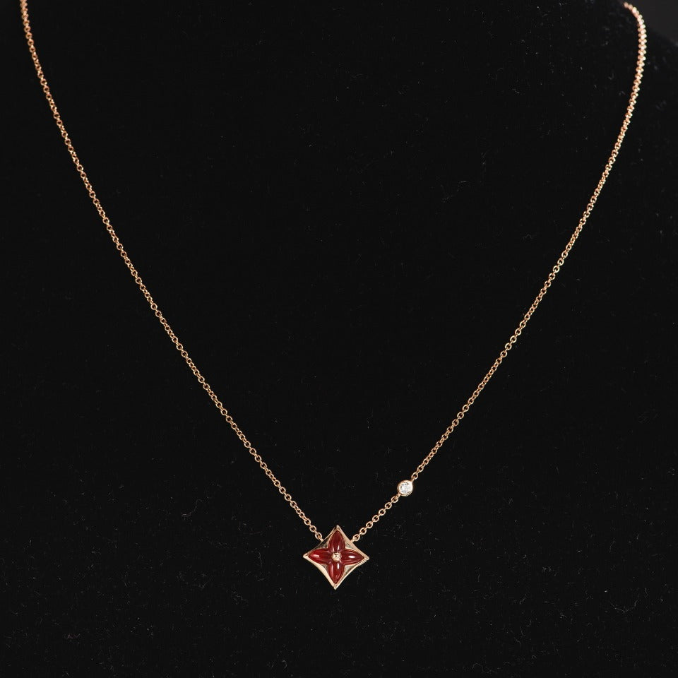 [Vintora]STAR NECKLACE PINK GOLD 1 DIAMOND