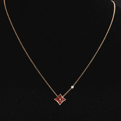 [Vintora]STAR NECKLACE PINK GOLD 1 DIAMOND