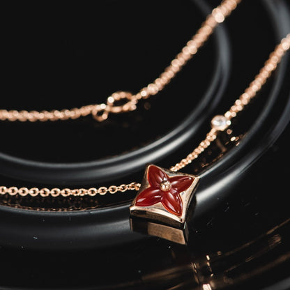 [Vintora]STAR NECKLACE PINK GOLD 1 DIAMOND