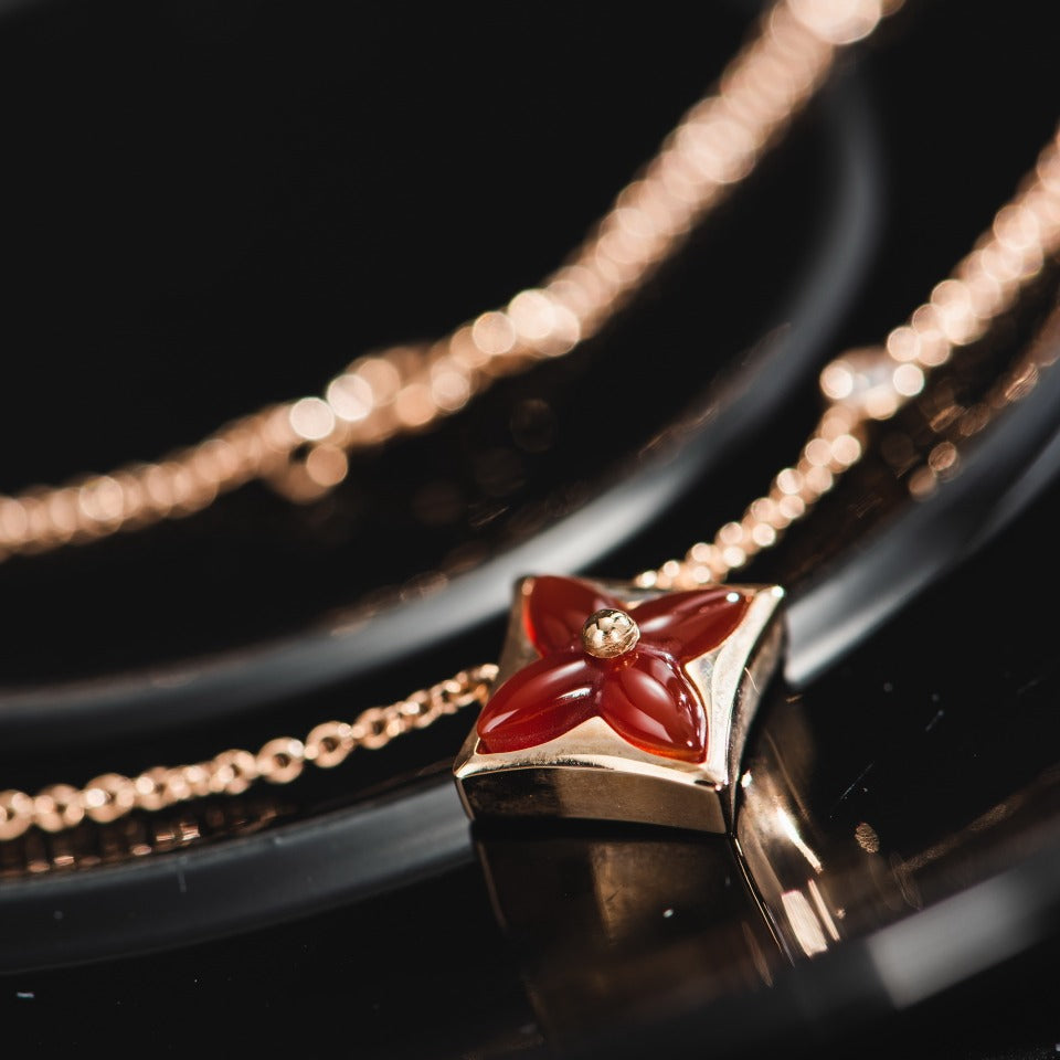 [Vintora]STAR NECKLACE PINK GOLD 1 DIAMOND
