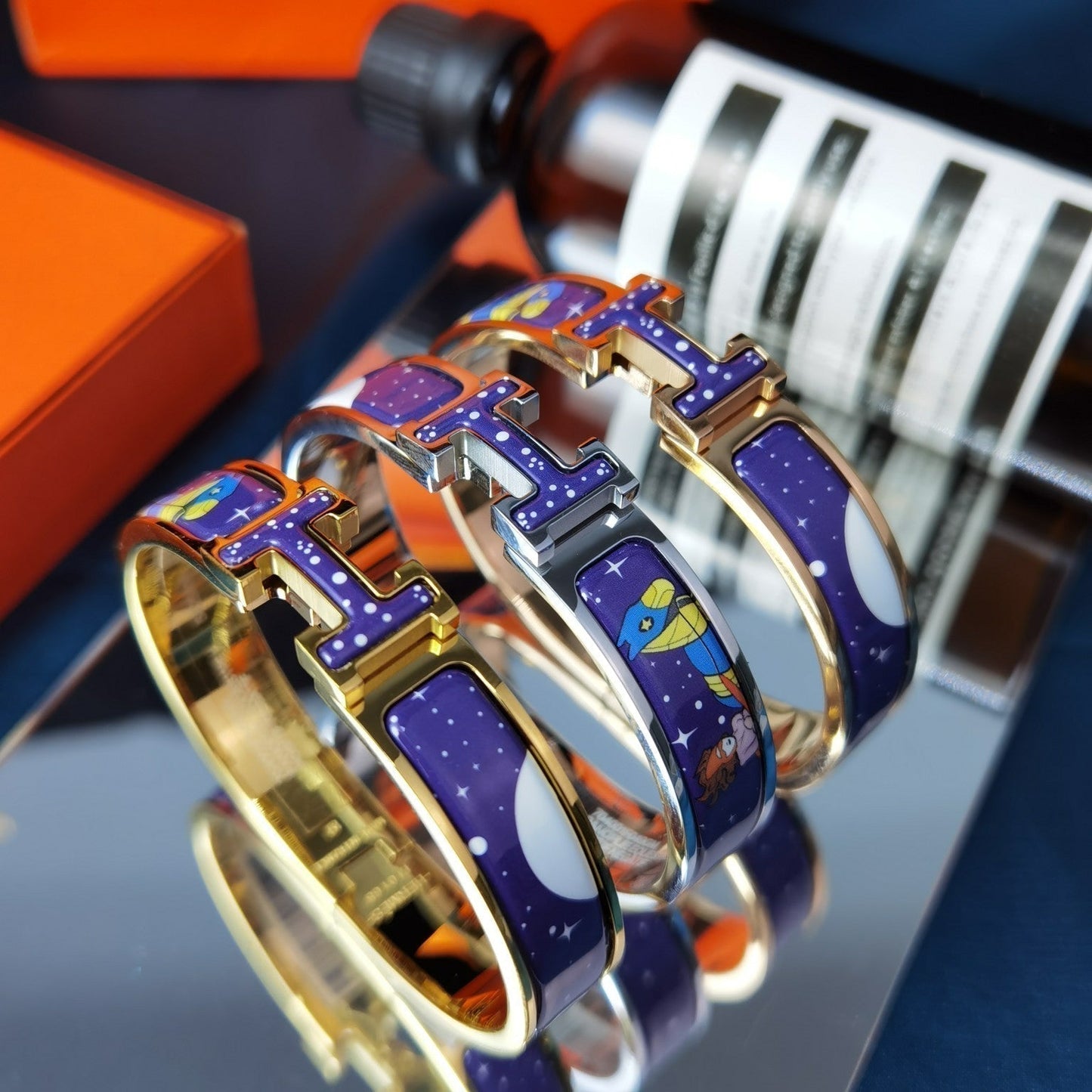 [Vintora]H STAR AND MOON BRACELET 12MM