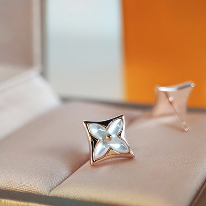 [Vintora]STAR MOP PINK GOLD EARRINGS