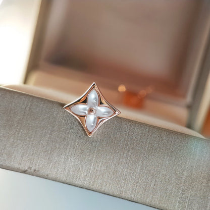 [Vintora]STAR MOP PINK GOLD EARRINGS