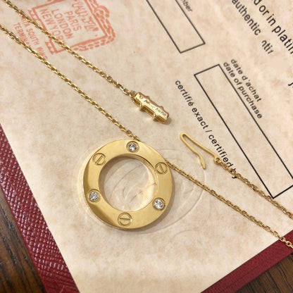 [Vintora]LOVE NECKLACE 16MM 3 DIAMONDS