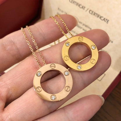 [Vintora]LOVE NECKLACE 16MM 3 DIAMONDS