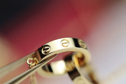 [Vintora]LOVE NECKLACE DOUBLE RING GOLD