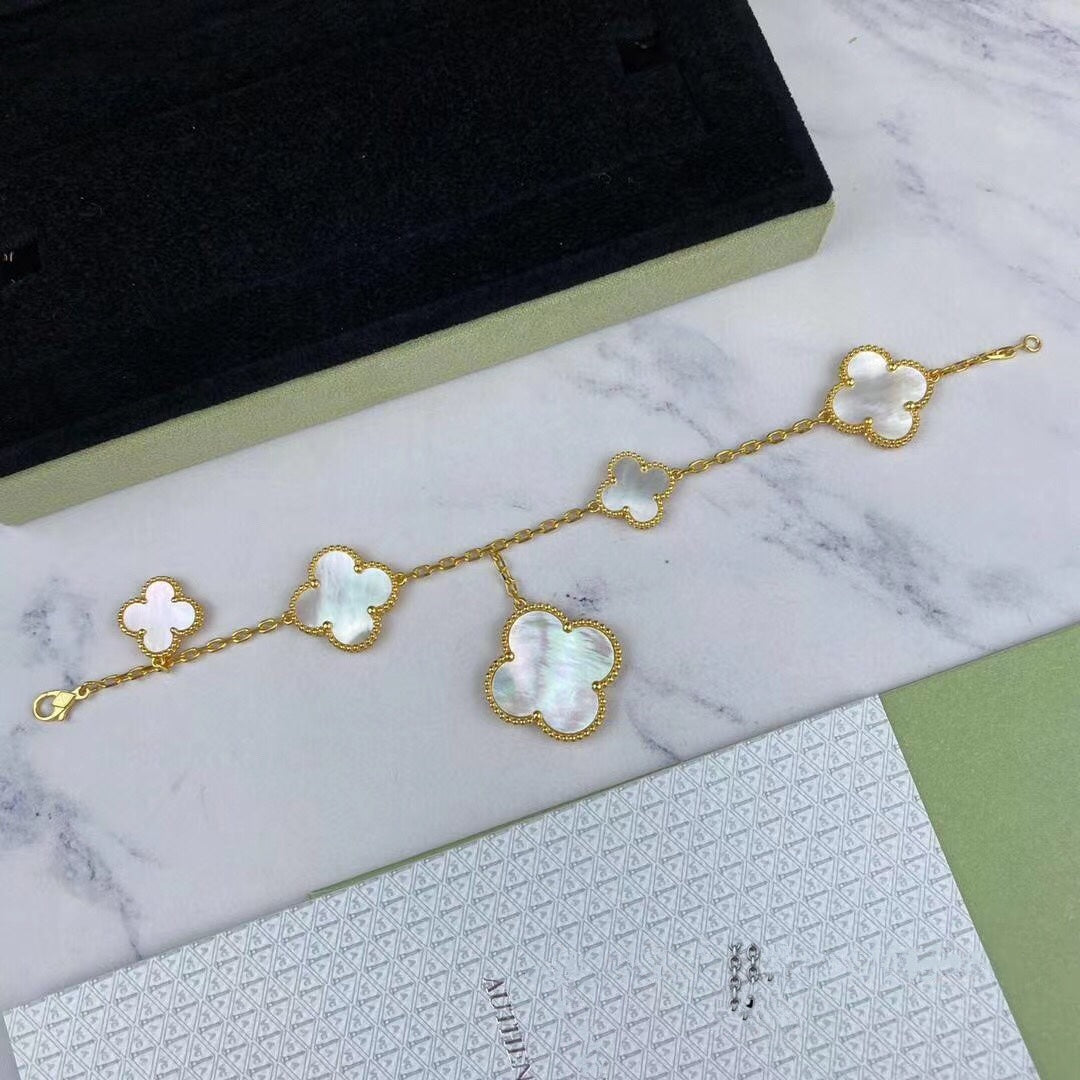 [Vintora]MAGIC CLOVER MOP GOLD BRACELET 5 MOTIFS