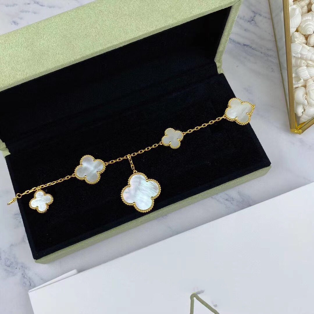 [Vintora]MAGIC CLOVER MOP GOLD BRACELET 5 MOTIFS