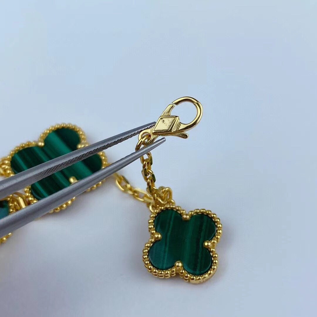 [Vintora]MAGIC CLOVER MALACHITE GOLD BRACELET 5 MOTIFS