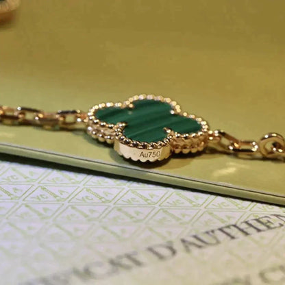 [Vintora] CLOVER 5 MOTIF MALACHITE BRACELET COLLECTION